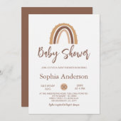 brown Boho Rainbow Baby shower Kaart (Voorkant / Achterkant)