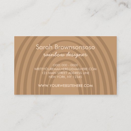 Brown Boho Rainbow Nursery Visitekaartje (Achterkant)
