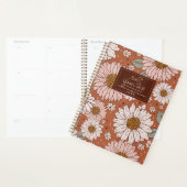 Brown Boho Retro Floral print op persoonlijke tite Planner (Display)