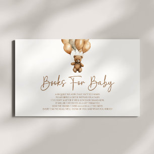 Brown Boho Teddy Bear Baby shower Boeken voor Baby Informatiekaartje