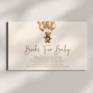 Brown Boho Teddy Bear Baby shower Boeken voor Baby Informatiekaartje