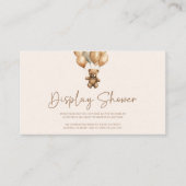 Brown Boho Teddy Bear Baby shower Display Shower Informatiekaartje (Voorkant)