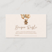 Brown Boho Teddy Bear Baby shower Luier Raffle Informatiekaartje (Voorkant)