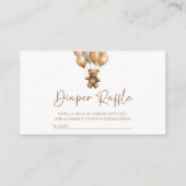 Brown Boho Teddy Bear Baby shower Luier Raffle Informatiekaartje (Voorkant)