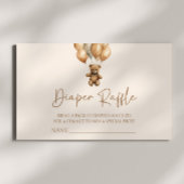 Brown Boho Teddy Bear Baby shower Luier Raffle Informatiekaartje