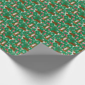 Brown Border Collie Dog Kerstmis Cadeaupapier (Hoek)
