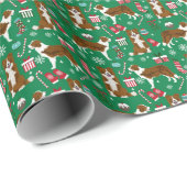 Brown Border Collie Dog Kerstmis Cadeaupapier (Rol Hoek)