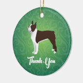 Brown Boston Terrier bedankt jullie notitie design Keramisch Ornament (Links)