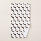 Brown Boston Terrier Cute Cartoon Dog Pattern Bad Handdoek (Handdoek)