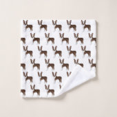 Brown Boston Terrier Cute Cartoon Dog Pattern Bad Handdoek (Wasdoekje)