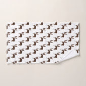 Brown Boston Terrier Cute Cartoon Dog Pattern Bad Handdoek (Handdoek)