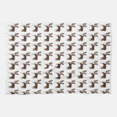 Brown Boston Terrier Cute Cartoon Dog Pattern Theedoek (Horizontaal)