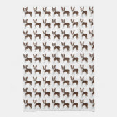 Brown Boston Terrier Cute Cartoon Dog Pattern Theedoek (Verticaal)