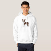 Brown Boston Terrier Cute Cartoon Dog Tekening Hoodie (Voorkant volledig)