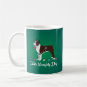 Brown Boston Terrier Feliz Naughty Dog Design Koffiemok (Links)