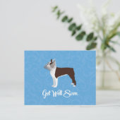 Brown Boston Terrier krijgt snel een goed ontwerp Briefkaart (Staand voorkant)