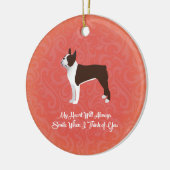 Brown Boston Terrier mijn hart zal altijd glimlach Keramisch Ornament (Links)