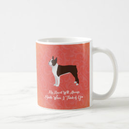 Brown Boston Terrier mijn hart zal altijd glimlach Koffiemok