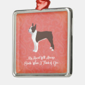 Brown Boston Terrier mijn hart zal altijd glimlach Metalen Ornament (Links)