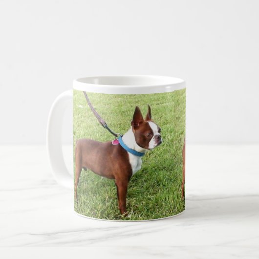 Brown Boston Terrier Mok (Voorkant links)