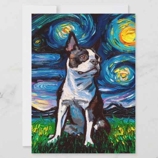 Brown Boston Terrier Night | Gift for Earth Day (Voorkant)