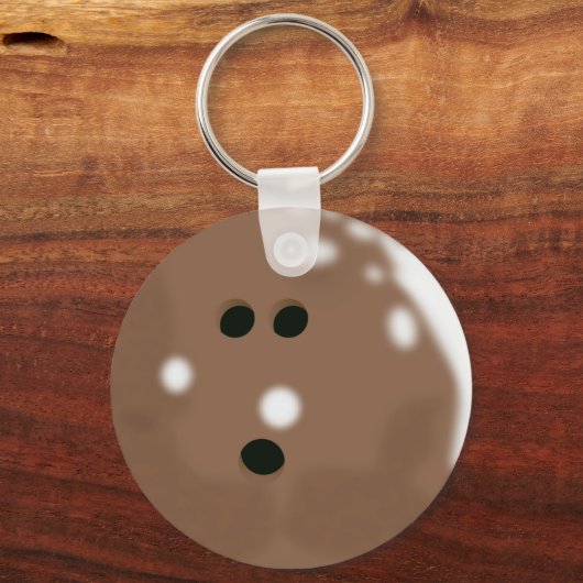 Brown Bowling Ball Sleutelhanger (Voorkant)