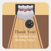 Brown Bowling Birthday Party Sticker (Voorkant)