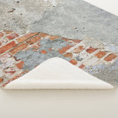 Brown brick wall sherpa deken (3/4)