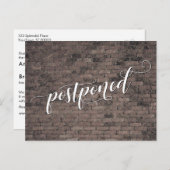 Brown Bricks uitgestelde bruiloft aankondiging Briefkaart (Voorkant / Achterkant)