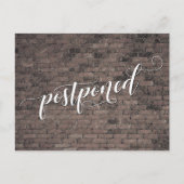 Brown Bricks uitgestelde bruiloft aankondiging Briefkaart (Voorkant)