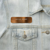 Brown Bronze Metallic Professional Business Naamplaatje (In situ)