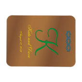 Brown Bronze Pecan 3d Monogram Magneet (Horizontaal)