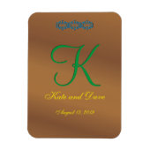 Brown Bronze Pecan 3d Monogram Magneet (Verticaal)