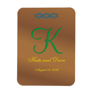 Brown Bronze Pecan 3d Monogram Magneet