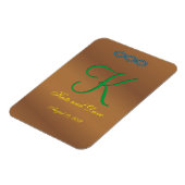 Brown Bronze Pecan 3d Monogram Magneet (Linkerzijde)