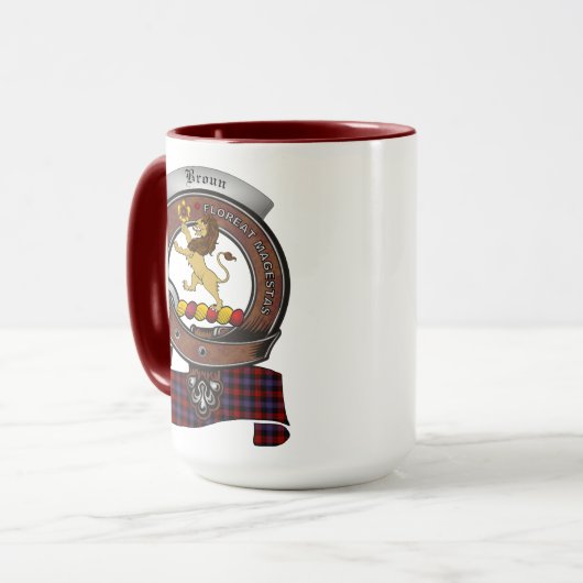 Brown/Broun Clan Badge Combo 15oz Mok (Voorkant links)