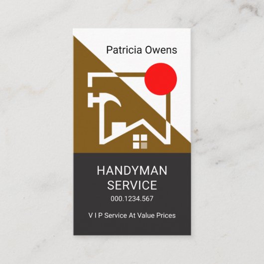 Brown Building Roof Lijst constructie Visitekaartje (Voorkant)