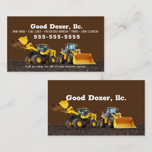 Brown Bull Dozer Visitekaartje (Voorkant / Achterkant)