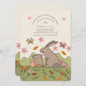 Brown Bunnies Uitnodiging (Voorkant / Achterkant)