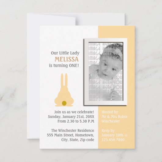 Brown Bunny Foto Birthday Kaart (Voorkant)