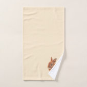 Brown Bunny on Light Champagne Beige Bad Handdoek (Handdoek)