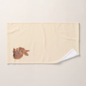 Brown Bunny on Light Champagne Beige Bad Handdoek (Handdoek)