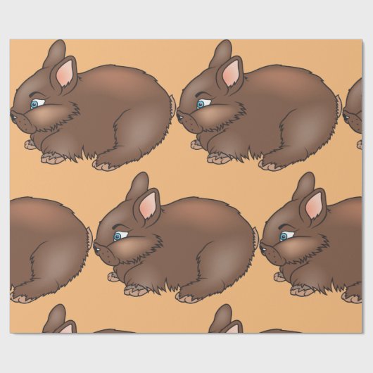 Brown Bunny Rabbit Cadeaupapier (Vlak)