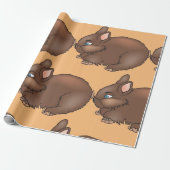 Brown Bunny Rabbit Cadeaupapier (Uitgerold)