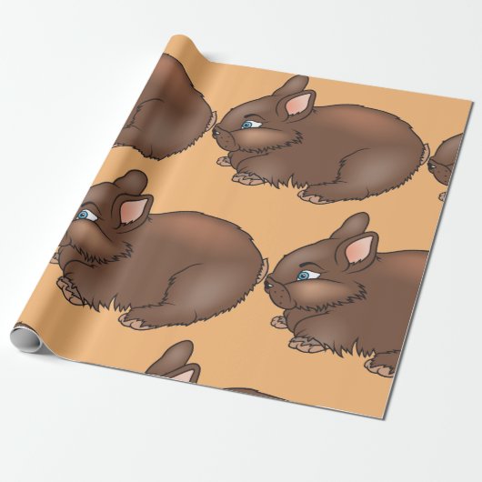 Brown Bunny Rabbit Cadeaupapier (Uitgerold)