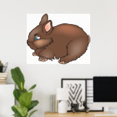 Brown Bunny Rabbit Poster (Thuiskantoor)