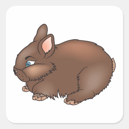 Brown Bunny Rabbit Vierkante Sticker (Voorkant)