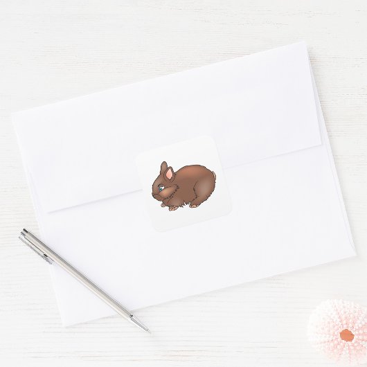 Brown Bunny Rabbit Vierkante Sticker