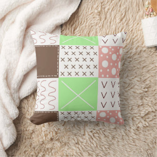 Brown, Burgundy, Green en Mauve Whimsical Kussen