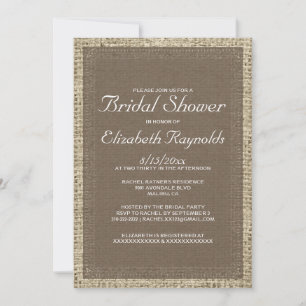Brown Burlap Bridal Shower-uitnodigingen Kaart